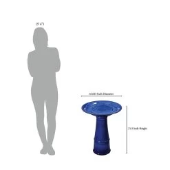 Kenroy Home Otaki 21 1/2"H Blue Ceramic Outdoor Bird Bath -Kenroy Store kenroy home otaki 21 and one half inchh blue ceramic outdoor bird bath 863h0views5