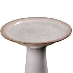 Kenroy Home Otaki 21 1/2"H Ivory Ceramic Outdoor Bird Bath -Kenroy Store kenroy home otaki 21 and one half inchh ivory ceramic outdoor bird bath 864h0views1
