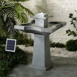 Kenroy Home Quad 31 1/2" High Concrete Solar LED Fountain