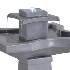 Kenroy Home Quad 31 1/2" High Concrete Solar LED Fountain -Kenroy Store kenroy home quad 31 and one half inch high concrete solar led fountain 862h0views1