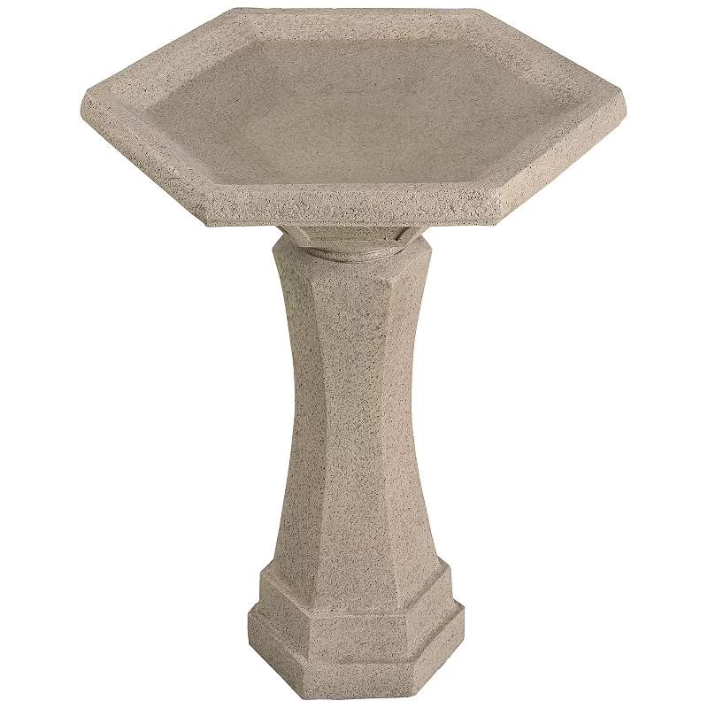 Kenroy Home Riviera 22" High Sandstone Outdoor Bird Bath 4 Kenroy Home Riviera 22" High Sandstone Outdoor Bird Bath - Image 2