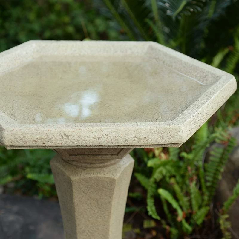 Kenroy Home Riviera 22" High Sandstone Outdoor Bird Bath 8 Kenroy Home Riviera 22" High Sandstone Outdoor Bird Bath - Image 6
