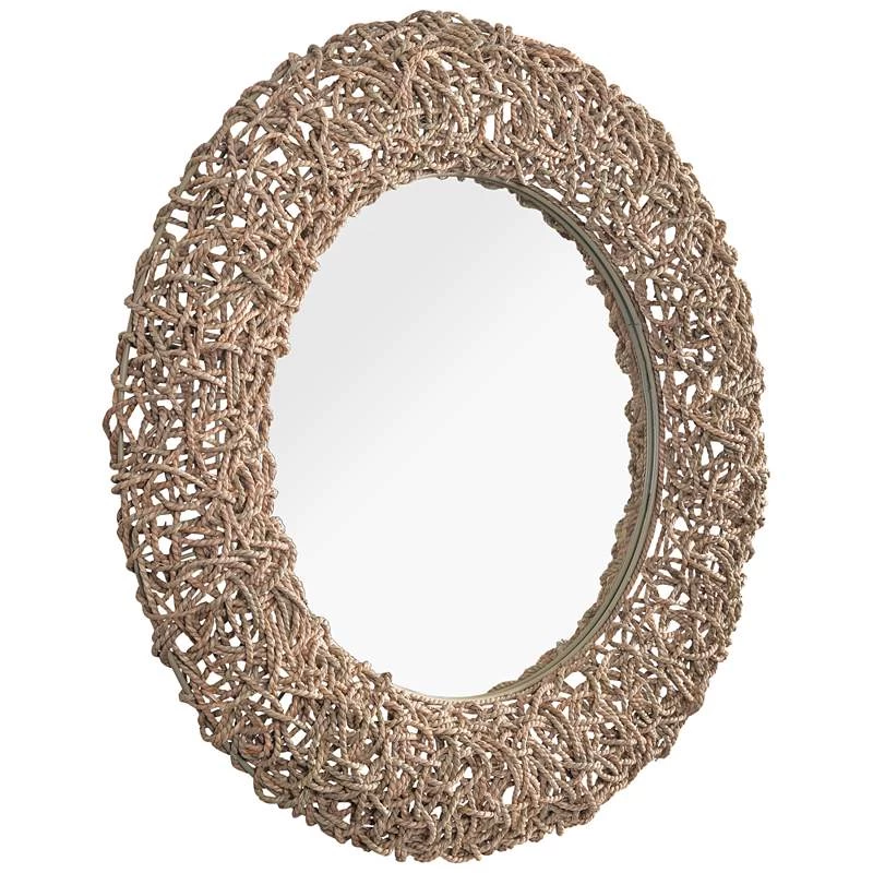 Kenroy Home Seagrass 33" Round Rope Wall Mirror 5 Kenroy Home Seagrass 33" Round Rope Wall Mirror - Image 3