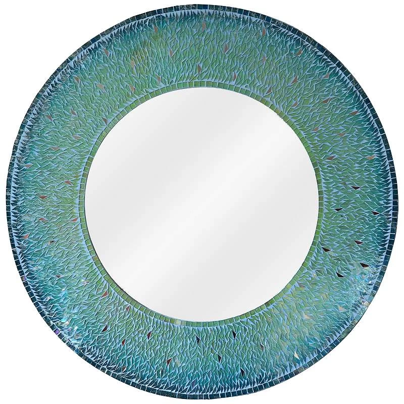 Kenroy Home Seashore Teal 34" Round Wall Mirror 4 Kenroy Home Seashore Teal 34" Round Wall Mirror - Image 2