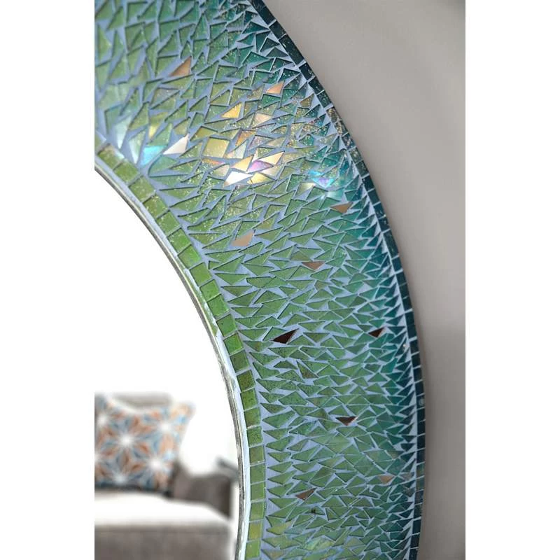 Kenroy Home Seashore Teal 34" Round Wall Mirror 8 Kenroy Home Seashore Teal 34" Round Wall Mirror - Image 6