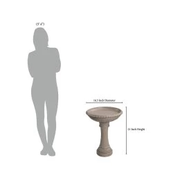 Kenroy Home Tucson 21" High Sandstone Outdoor Bird Bath -Kenroy Store kenroy home tucson 21 inch high sandstone outdoor bird bath 902h0views3