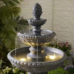 Kenroy Home Tucson 46" High Zinc 3-Tier LED Floor Fountain -Kenroy Store kenroy home tucson 46 inch high zinc 3 tier led floor fountain 85a48views3