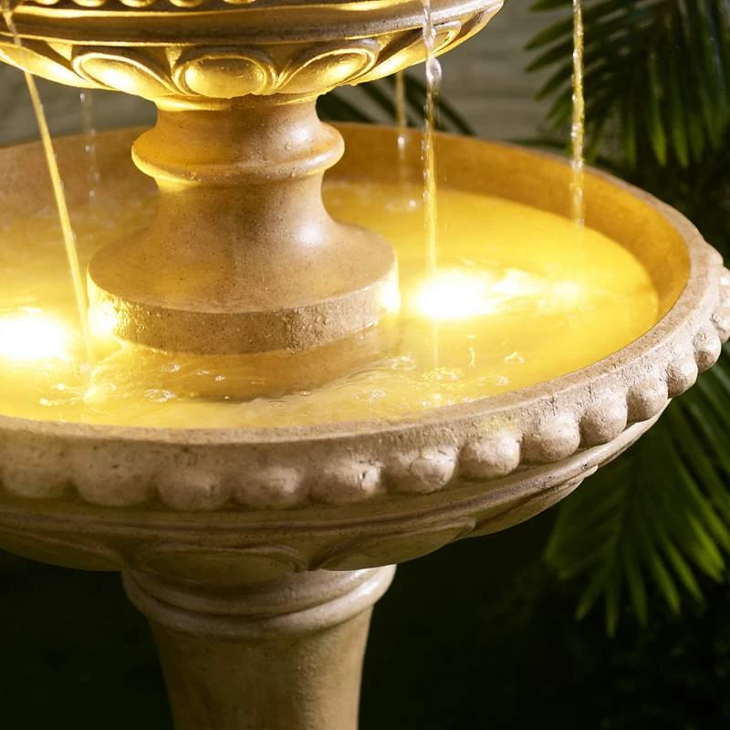 Kenroy Home Tucson 65"H Sandstone 4-Tier LED Floor Fountain 8 Kenroy Home Tucson 65"H Sandstone 4-Tier LED Floor Fountain - Image 6
