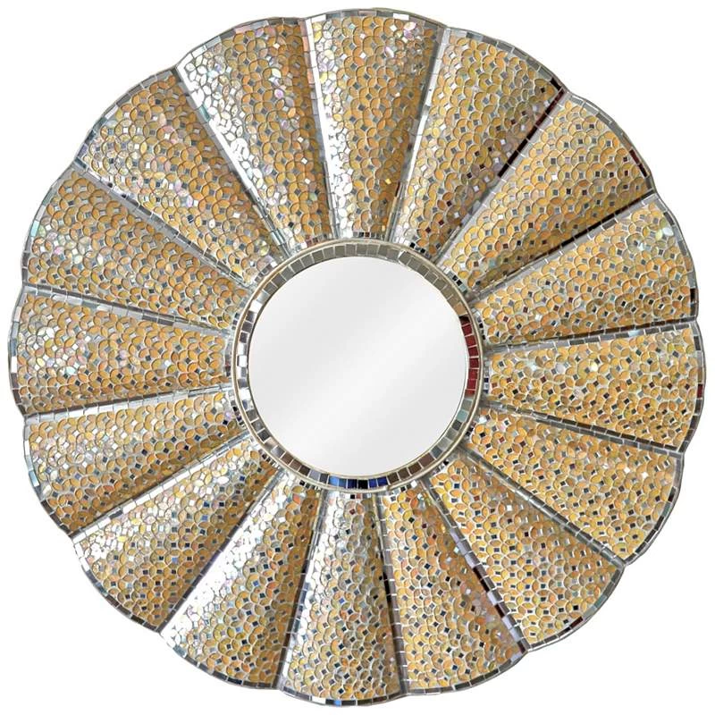 Kenroy Home Waverly Cream And Yellow 34" Round Wall Mirror 4 Kenroy Home Waverly Cream And Yellow 34" Round Wall Mirror - Image 2