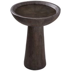 Kenroy Home Woodland 21" High Wood Grain Outdoor Bird Bath