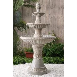 Kiera 46 1/2" High Ivory 3-Tier Tradtional Ceramic Fountain