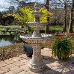 Kiera 46 1/2" High Ivory 3-Tier Tradtional Ceramic Fountain -Kenroy Store kiera 46 and one half inch high ivory 3 tier tradtional ceramic fountain 78f18views4