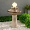 Knight 26 1/2" High Ivory Ceramic 2-Tier LED Floor Fountain -Kenroy Store knight 26 and one half inch high ivory ceramic 2 tier led floor fountain 85a32cropped