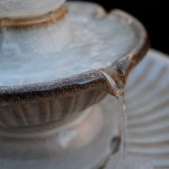 Knight 26 1/2" High Ivory Ceramic 2-Tier LED Floor Fountain -Kenroy Store knight 26 and one half inch high ivory ceramic 2 tier led floor fountain 85a32views3