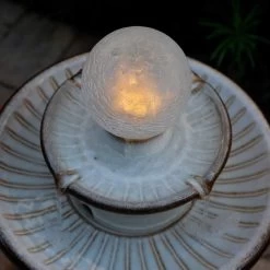 Knight 26 1/2" High Ivory Ceramic 2-Tier LED Floor Fountain -Kenroy Store knight 26 and one half inch high ivory ceramic 2 tier led floor fountain 85a32views4