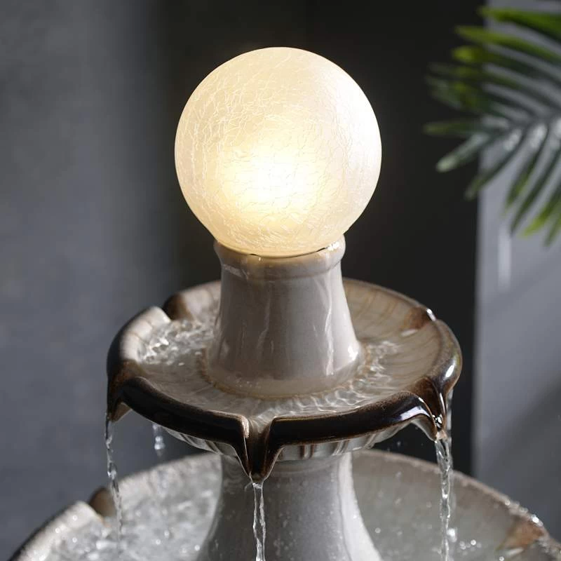 Knight 45 1/4" High Ivory 3-Tier LED Floor Water Fountain 4 Knight 45 1/4" High Ivory 3-Tier LED Floor Water Fountain - Image 2