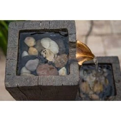 Lincoln 34" High Wood Grain Rustic Modern Fountain -Kenroy Store lincoln 34 inch high wood grain rustic modern fountain 66h65views3