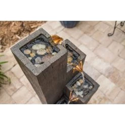 Lincoln 34" High Wood Grain Rustic Modern Fountain -Kenroy Store lincoln 34 inch high wood grain rustic modern fountain 66h65views4