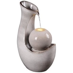 Maria 31 1/2" High Ivory Ceramic LED Floor Water Fountain -Kenroy Store maria 31 and one half inch high ivory ceramic led floor water fountain 85a34