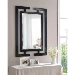 Mikoto Gloss Black 29" X 41" Wall Mirror