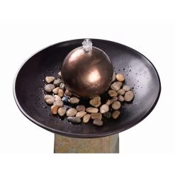 Modern Orb 35 1/2" Slate And Copper Bubbler Floor Fountain -Kenroy Store modern orb 35 and one half inch slate and copper bubbler floor fountain 66k61views1