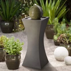 Moss Stone 39 1/2" High Solar LED Bubbler Fountain
