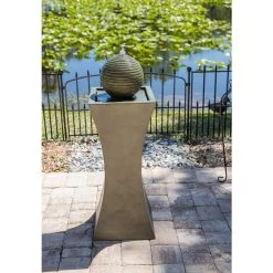 Moss Stone 39 1/2" High Solar LED Bubbler Fountain -Kenroy Store moss stone 39 and one half inch high solar led bubbler fountain 66k47views4