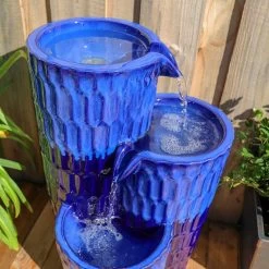 Nueva 25" High Cobalt Blue Ceramic Outdoor Floor Fountain -Kenroy Store nueva 25 inch high cobalt blue ceramic outdoor floor fountain 78f03views1