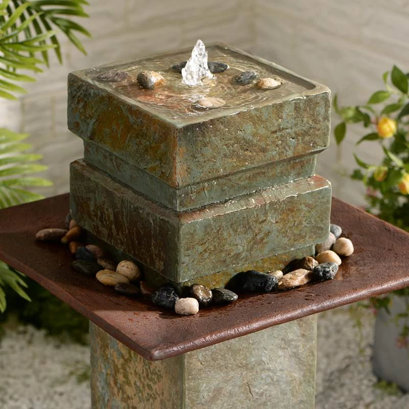 Pilaster Post 33" High Slate Indoor-Outdoor Bubbler Fountain 4 Pilaster Post 33" High Slate Indoor-Outdoor Bubbler Fountain - Image 2