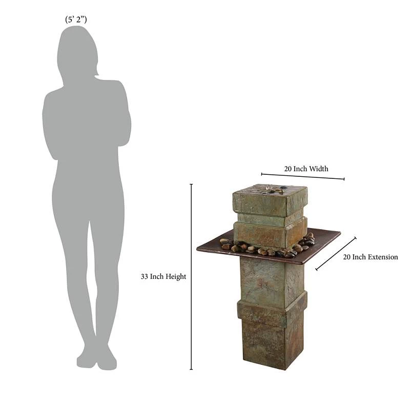 Pilaster Post 33" High Slate Indoor-Outdoor Bubbler Fountain 7 Pilaster Post 33" High Slate Indoor-Outdoor Bubbler Fountain - Image 5