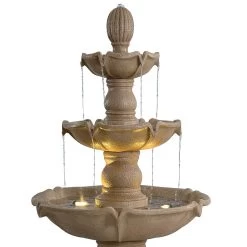 Plantation 62"H Sandstone 3-Tier Outdoor LED Floor Fountain 10 Plantation 62"H Sandstone 3-Tier Outdoor LED Floor Fountain -Kenroy Store plantation 62 inchh sandstone 3 tier outdoor led floor fountain 857h0views1