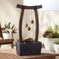 Reflection 21 1/2" High Wood Grain Indoor Table Fountain