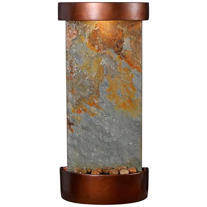 Riverbed 25" High Slate And Copper Outdoor LED Wall Fountain 3 Riverbed 25" High Slate And Copper Outdoor LED Wall Fountain - Image 2