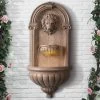 Royal 35" High Sandstone LED Outdoor Wall Fountain -Kenroy Store royal 35 inch high sandstone led outdoor wall fountain 66k31cropped