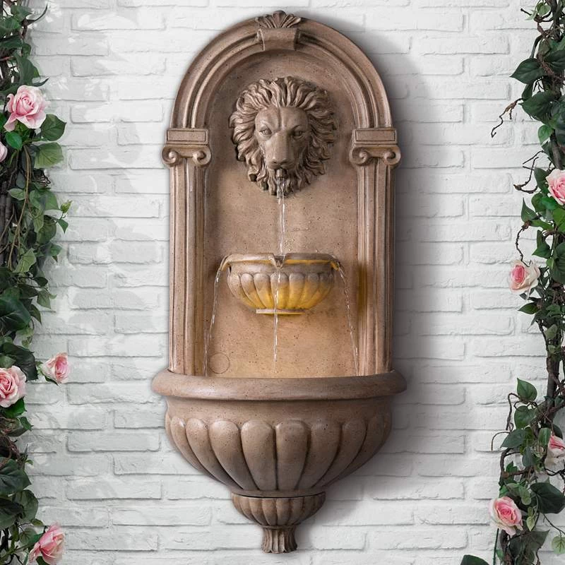 Royal 35" High Sandstone LED Outdoor Wall Fountain 3 Royal 35" High Sandstone LED Outdoor Wall Fountain