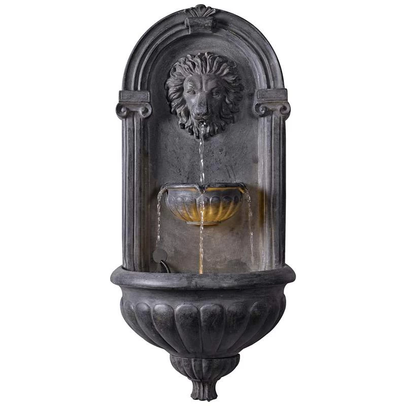 Royal Lion 35" High Zinc Outdoor Wall Fountain With Light 4 Royal Lion 35" High Zinc Outdoor Wall Fountain With Light - Image 2