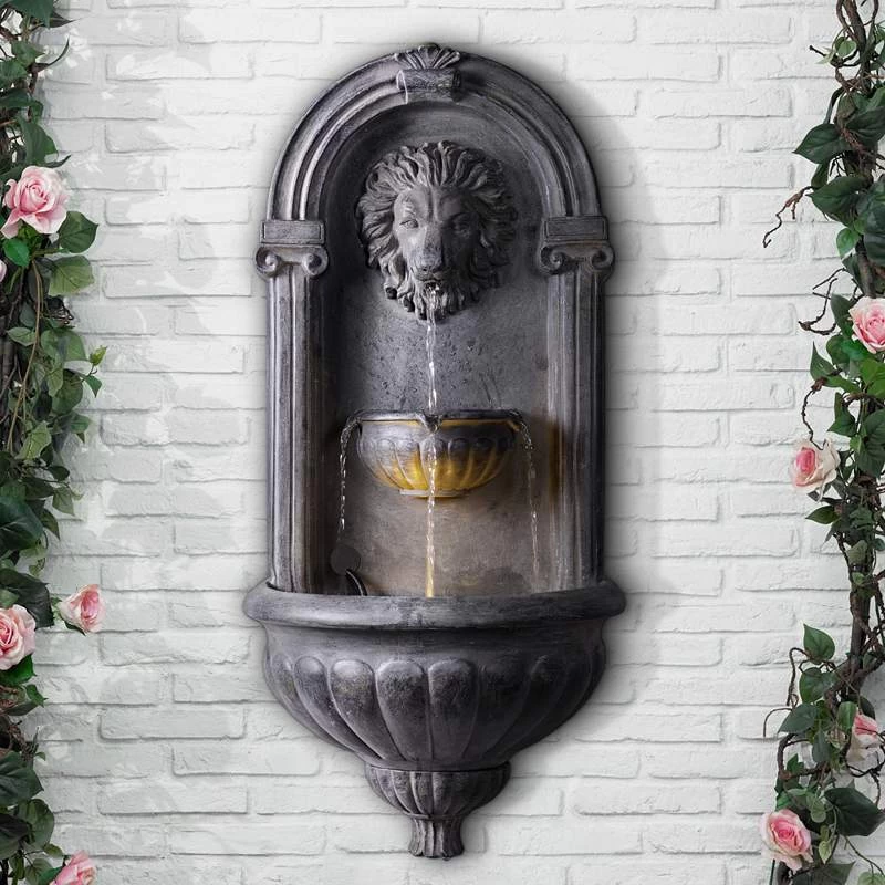 Royal Lion 35" High Zinc Outdoor Wall Fountain With Light 3 Royal Lion 35" High Zinc Outdoor Wall Fountain With Light