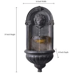 Royal Lion 35" High Zinc Outdoor Wall Fountain With Light 10 Royal Lion 35" High Zinc Outdoor Wall Fountain With Light -Kenroy Store royal lion 35 inch high zinc outdoor wall fountain with light 66h70views1
