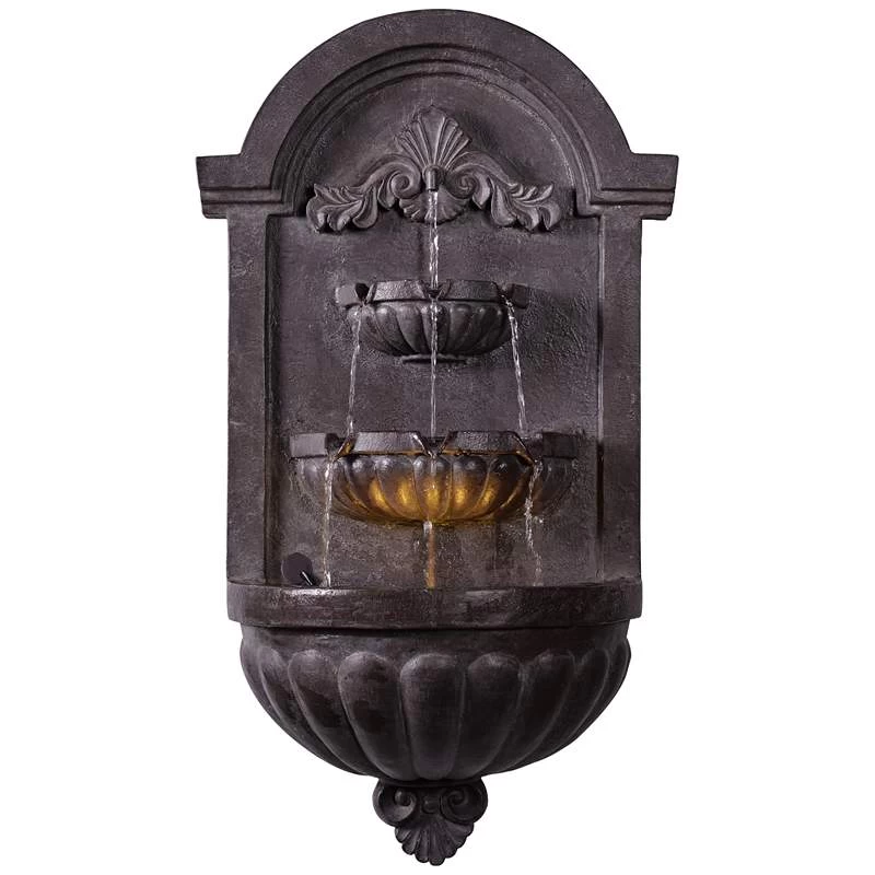 San Pablo 35" High Plum Bronze Outdoor LED Wall Fountain 3 San Pablo 35" High Plum Bronze Outdoor LED Wall Fountain