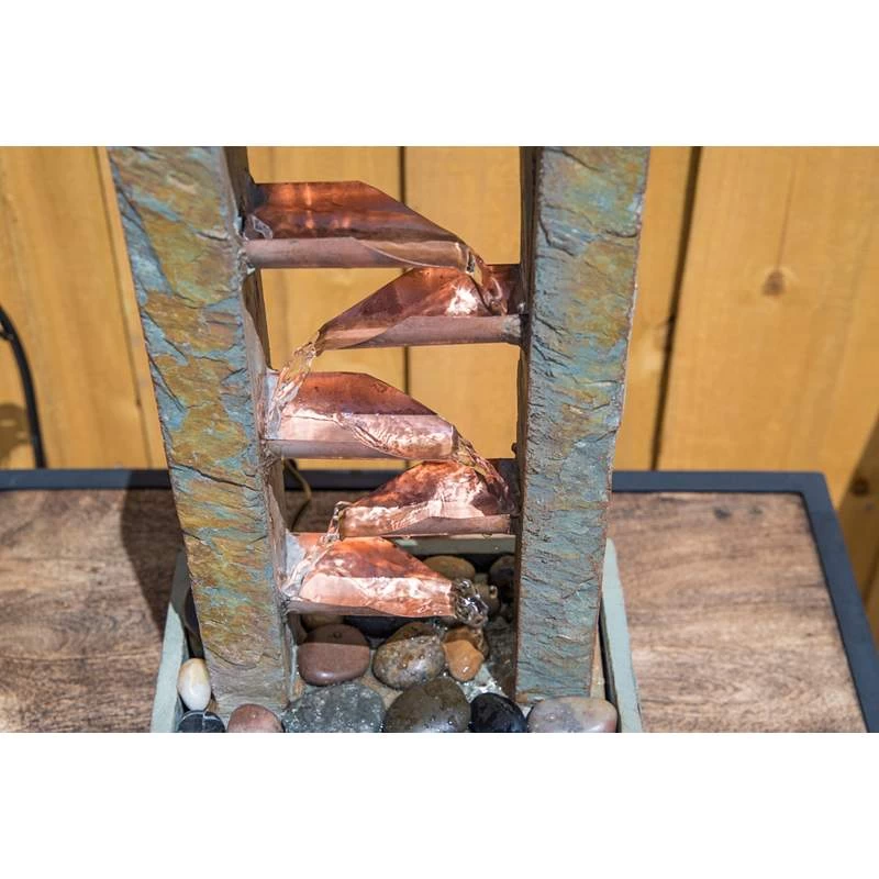Spillway 19" High Slate And Copper Indoor Table Fountain 8 Spillway 19" High Slate And Copper Indoor Table Fountain - Image 6