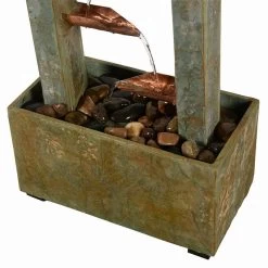 Spillway 47 3/4"H Slate And Copper Cascading Floor Fountain -Kenroy Store spillway 47 and three quarter inchh slate and copper cascading floor fountain 85a45views1