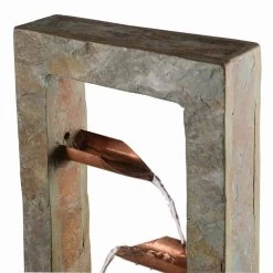 Spillway 47 3/4"H Slate And Copper Cascading Floor Fountain -Kenroy Store spillway 47 and three quarter inchh slate and copper cascading floor fountain 85a45views3