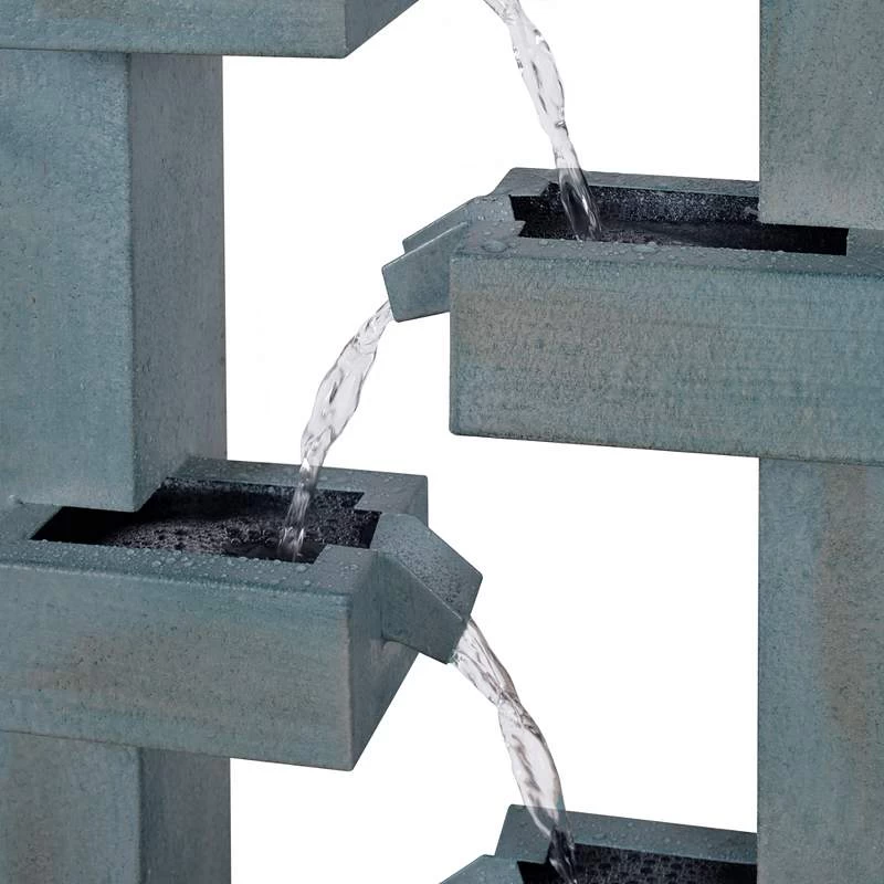 Stanton 51" High Dusty Blue Waterfall Water Chain Fountain 7 Stanton 51" High Dusty Blue Waterfall Water Chain Fountain - Image 5