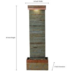 Stave 48" High Slate And Copper Outdoor LED Floor Fountain -Kenroy Store stave 48 inch high slate and copper outdoor led floor fountain 66k60views2