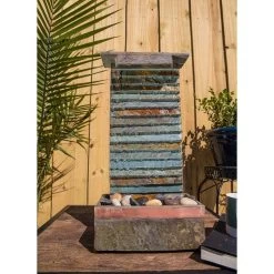 Stave Slate Stone 19" High Rustic Modern Fountain With LED Light 12 Stave Slate Stone 19" High Rustic Modern Fountain With LED Light -Kenroy Store stave slate stone 19 inch high rustic modern fountain with led light 66h99views3