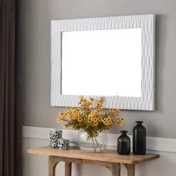 Tranquility White 30" X 39" Rectangular Wall Mirror