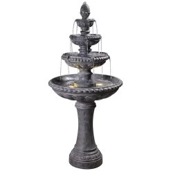 Tucson 65" High Zinc 4-Tier Outdoor LED Floor Fountain