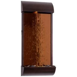 Vale 33"H Bronze And Copper Mirror LED Outdoor Wall Fountain