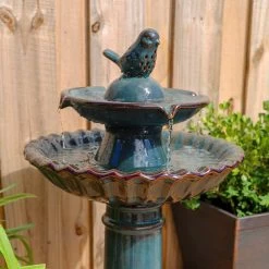 Vogel 27 1/4" High Teal Blue Ceramic Bird Garden Fountain 11 Vogel 27 1/4" High Teal Blue Ceramic Bird Garden Fountain -Kenroy Store vogel 27 and one quarter inch high teal blue ceramic bird garden fountain 78f10views2